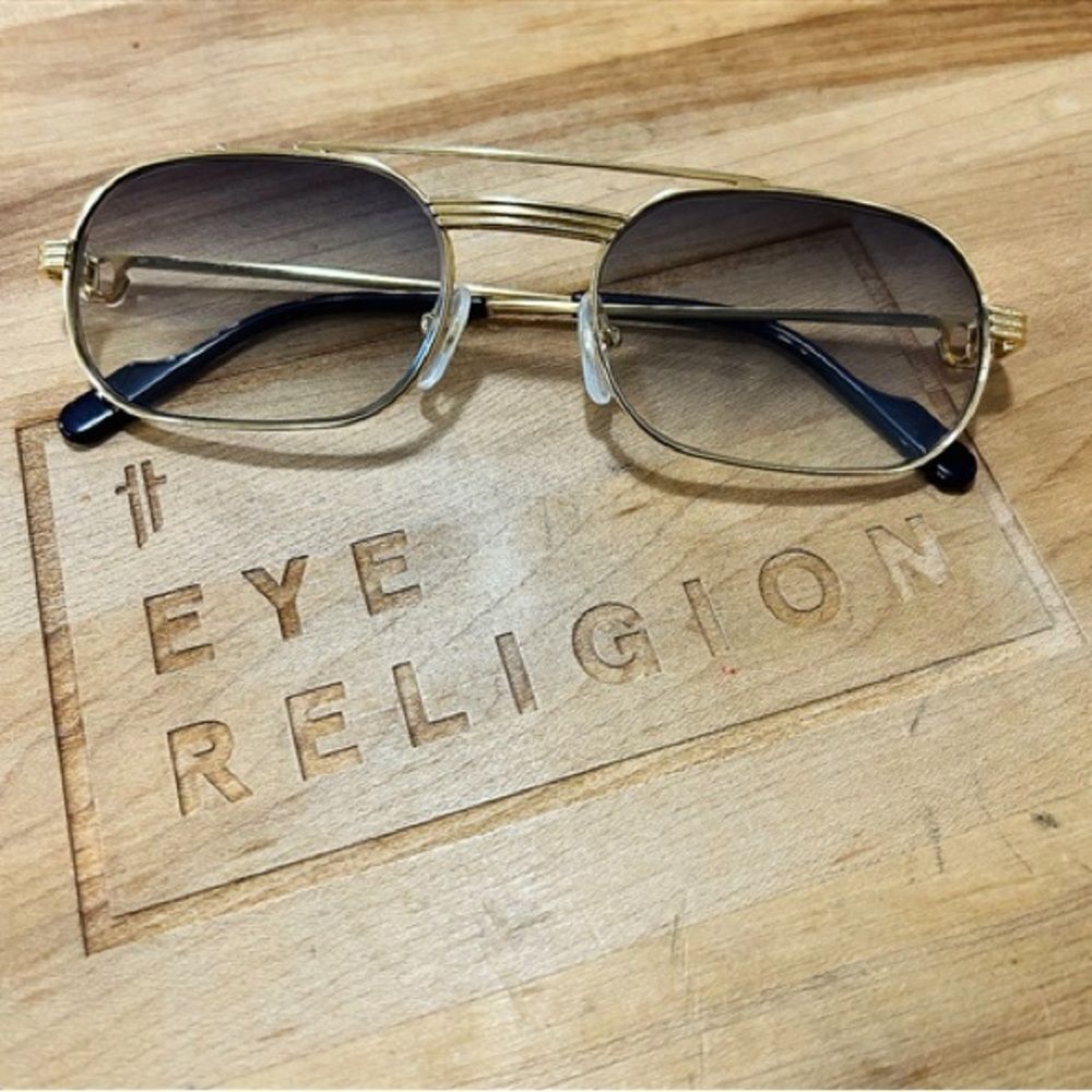 Cartier 0410 Titanium Gold Sunglasses